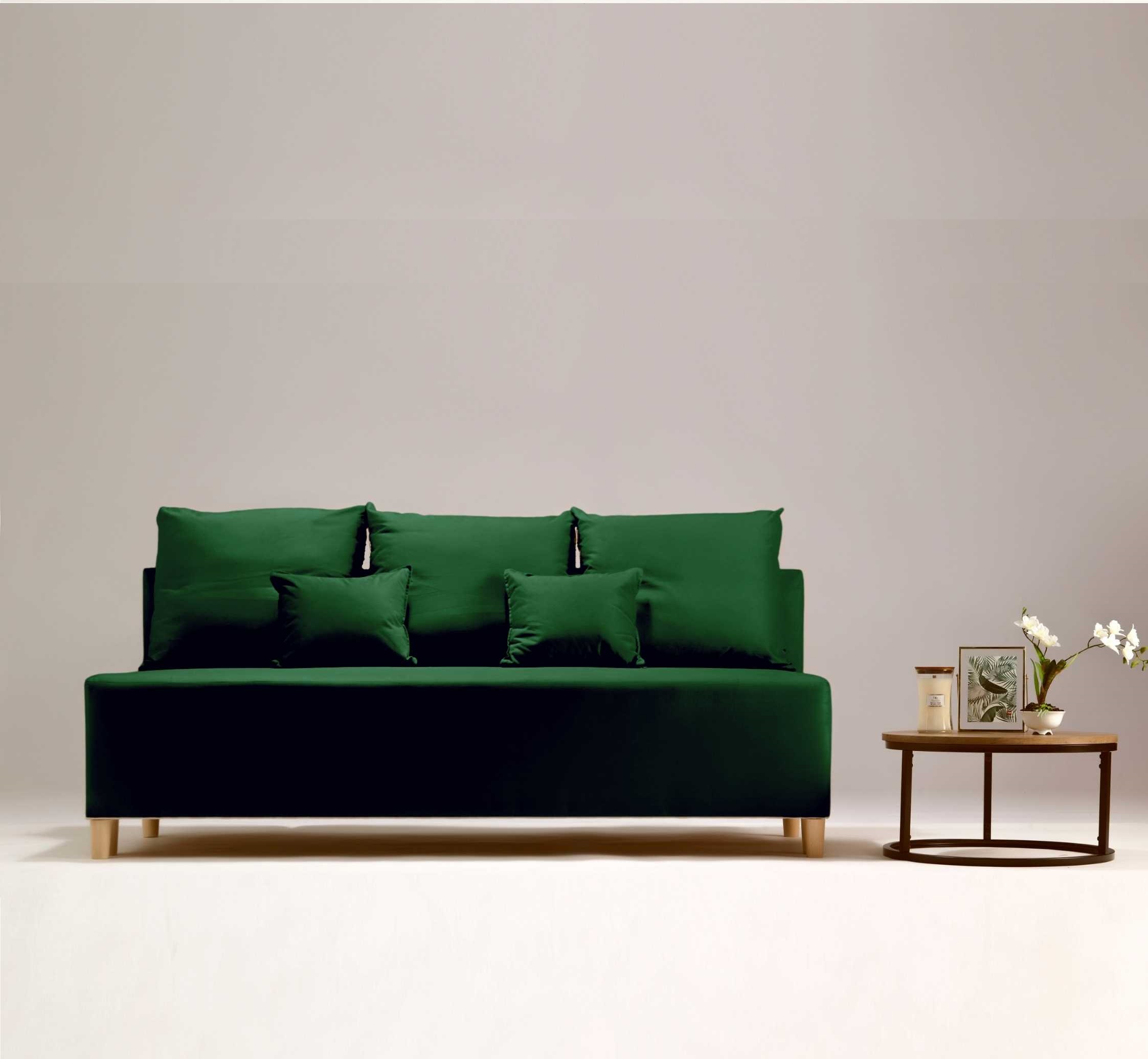 Skandynawska zielona sofa rozkładana 190cm